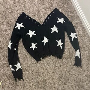 Black Sweater with White Stars